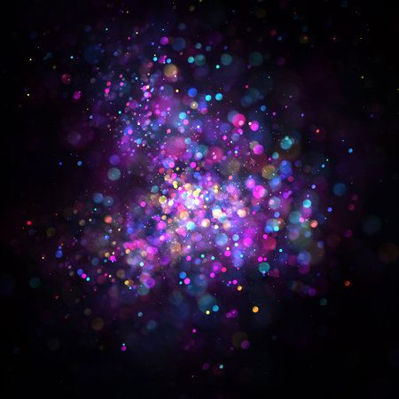 Night city street lights bokeh backgroundの写真素材