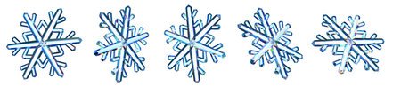Snowflake Blue Ice Crystal Winter Symbol isolatedの写真素材
