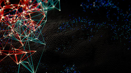 Abstract digital background. Big data visualization.の写真素材