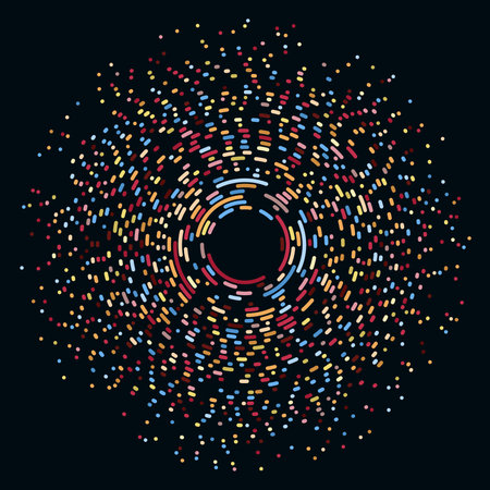 Abstractly arranged dots on blue background.のイラスト素材
