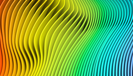 Abstract wallpaper with curvy colorful layersの写真素材