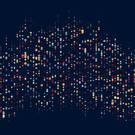 Abstractly arranged dots on blue background.のイラスト素材