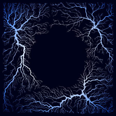 Abstract circle shape illustration of tree roots.のイラスト素材