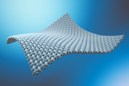 Close-up of fabric interlaced fiber.