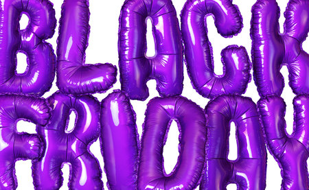 Black and red foil balloons Black Friday conceptの写真素材
