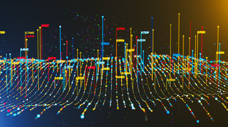 Abstract digital background. Big data visualization. Network connection structure. Science...