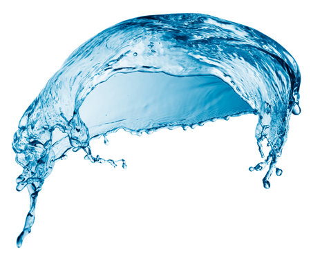 Blue water splashing on a backdrop.の写真素材