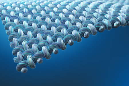 Close-up of fabric interlaced fiber.の写真素材