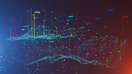 Abstract digital background. Big data visualization.の写真素材