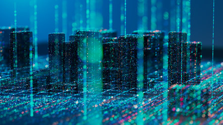 Abstract digital background. Big data visualization.の写真素材