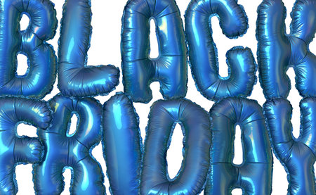 Black and red foil balloons Black Friday conceptの写真素材