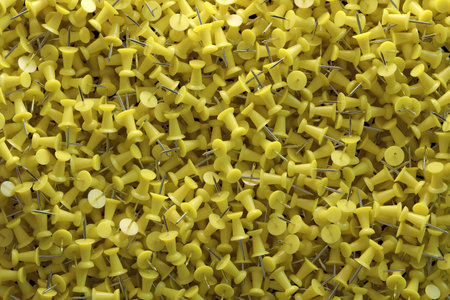several assorted colors of plastic push pinsの写真素材