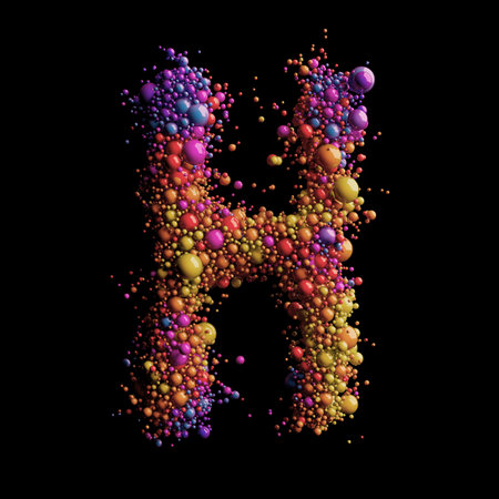 Colorful Spheres Forming a Vibrant Letter Hの写真素材