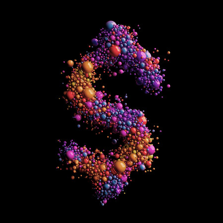 Vibrant Sphere Symphony: Abstract Dollar Sign in Colorful Harmonyの写真素材