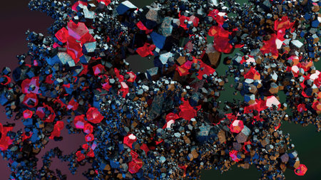 Chromatic Crystal Cluster: A Dance of Geometric Elegance