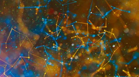 Sci-fi digital technology with line connect network and data graphic background.の写真素材