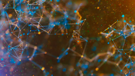 Sci-fi digital technology with line connect network and data graphic background.の写真素材