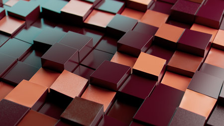 "Reflections of Depth: A Dynamic Mosaic of Reds and Bronzes"の写真素材