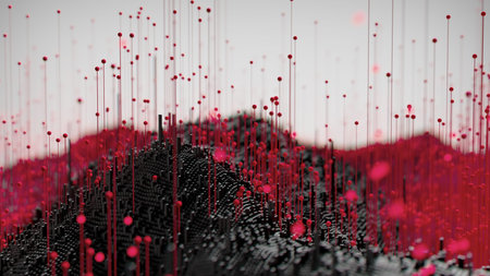 Vibrant Spikes: An Abstract Exploration of Digital Terrain