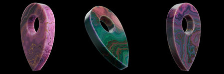 Colorful Abstract Stone Sculpture in Modern Geometric Designの写真素材