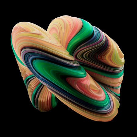 Colorful Abstract Torus With Vibrant Swirling Patterns and Unique Design