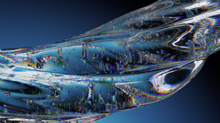 Vivid Abstract Glass Texture With Twisted Shapes and Reflective Light Patterns