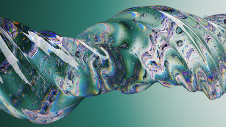 Vivid Abstract Glass Texture With Twisted Shapes and Reflective Light Patterns