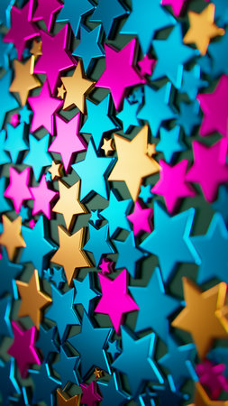 Colorful Starburst: A Vibrant Celebration of Shape and Hueの写真素材