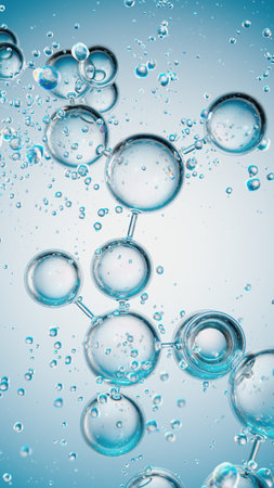 Fluid Connections: A Molecular Dance of Translucent Bubbles