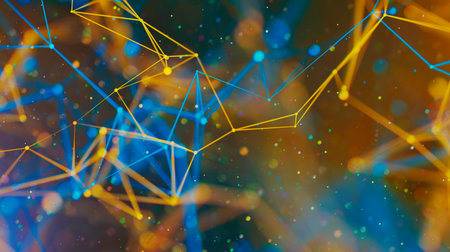 Sci-fi digital technology with line connect network and data graphic background.の写真素材