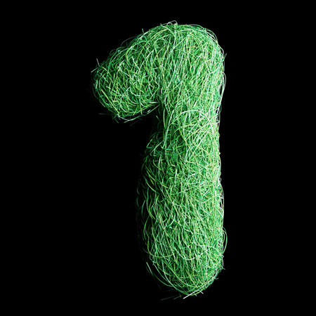 Eco Letter C Made of Green Grass Strandsの写真素材