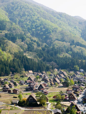 Thatched roof houses in Shirakawago, Japan