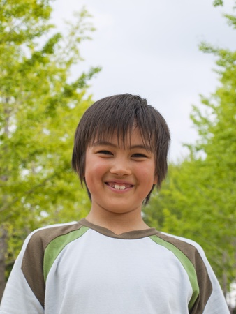Portrait of a boy smilingの写真素材