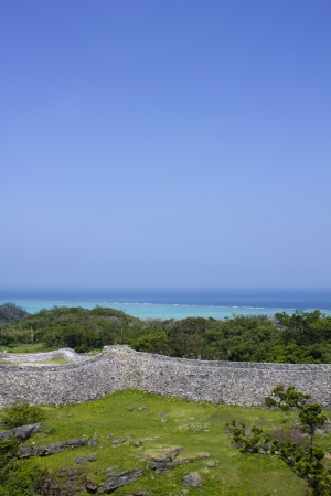 Nakijin Gusuku ruins in Okinawa, Japanの写真素材