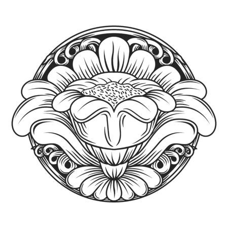 flower illlustration hand drawingのイラスト素材