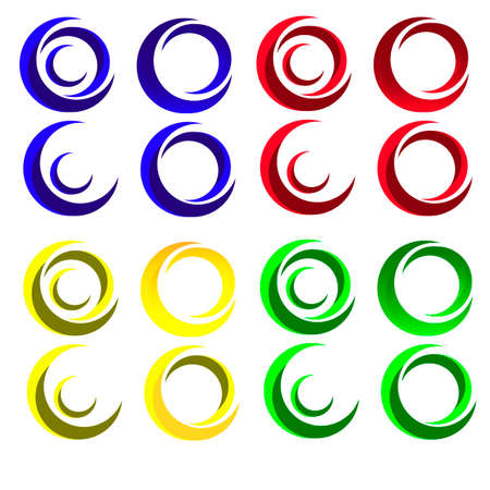 A set of multicolored round logos. Vector image.のイラスト素材