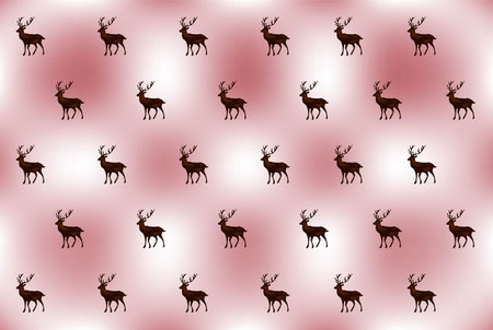 Christmas pattern on white and pink background with deer. Vector image. Package designのイラスト素材