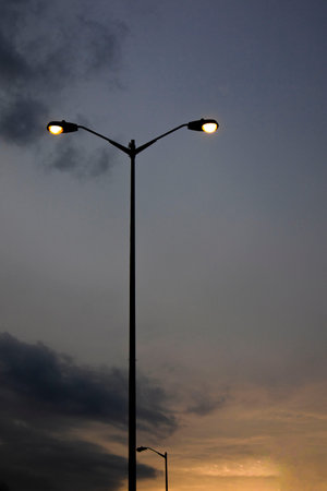the street lamp on a sky