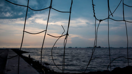 Sea view through net