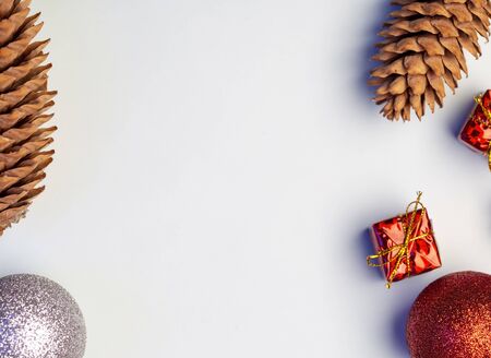 New Years decorations border with a clean colored pageの写真素材