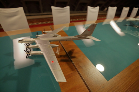 MOSCOW, RUSSIA - FEBRUARY 08, 2016: The exact model of the Russian military aircraftのeditorial素材