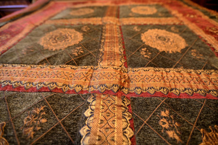 The idea for the decoration of the bed cover in the eastern patterns