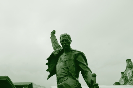 Freddie Mercury statue on the shore of Lake Genevaのeditorial素材