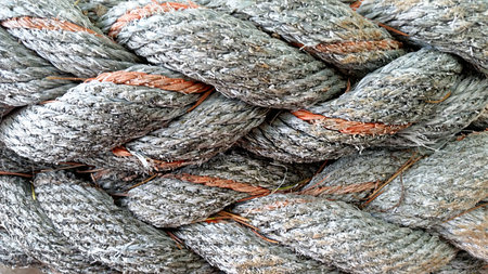 The surface of the thick sea rope for ships. Texture