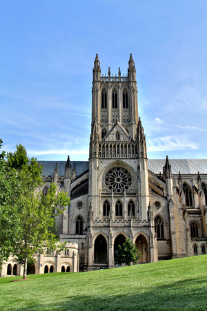 WASHINGTON, USA - JULY 7, 2011: The impressive architecture of Washington National Cathedral, DCのeditorial素材