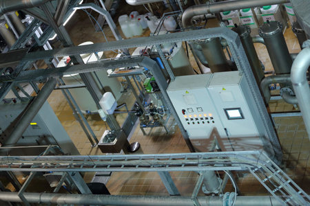 Equipment, industrial tools and machinery for the production of beer in factory shops