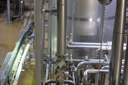 Equipment, industrial tools and machinery for the production of beer in factory shops
