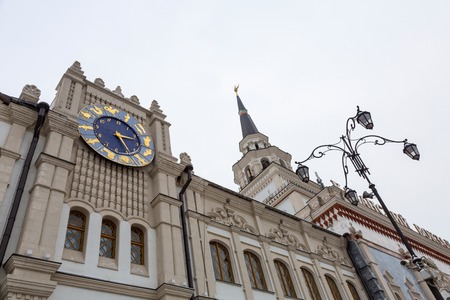 MOSCOW, RUSSIA - JANUARY 5, 2017: The facade of the Kazansky train station buildingのeditorial素材