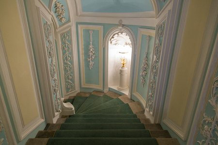 MOSCOW, RUSSIA - MARCH 3, 2017: Built in the 18th century, Petroff Palace is a gem of Russian architecture, located in the modern downtown of Moscow. Interior of the palace ensembleのeditorial素材