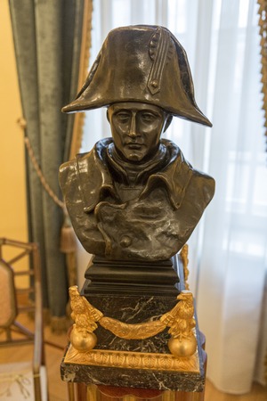 MOSCOW, RUSSIA - MARCH 3, 2017: The French emperor, general and statesman Napoleon I Bonaparte. A bronze bust in the Petroff Palaceのeditorial素材